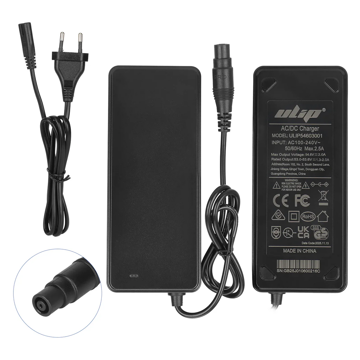 ULIP 53.6 / 54.6 V 2 A charger, Xiaomi O connector (EU plug)