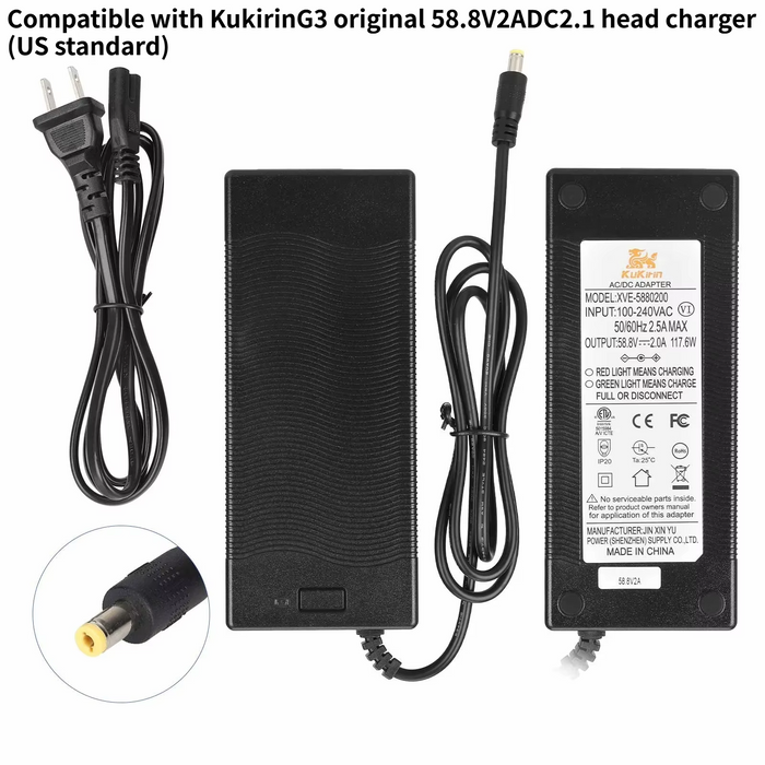 Kukirin G3 original 58.8 V 2 A charger, DC 2.1 head (EU plug)